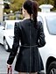 olcso Női dzsekik-Női Kožnate jakne Kabát Divatos és modern Zakók Tömör szín Egyszínű Előírásos stílus Fekete