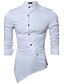 cheap Men&#039;s Tuxedo Shirts-Men&#039;s Shirt Prom Shirt Solid Colored Standing Collar White Navy Blue Red Long Sleeve Daily Weekend Basic Slim Tops