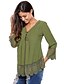 voordelige Damesblouses en -shirts-Dames Kant Blouse Effen V-hals Polyester Spandex