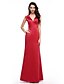 cheap Special Occasion Dresses-A-Line Cut Out Dress Holiday Cocktail Party Floor Length Sleeveless V Neck Satin with Split Front 2024