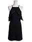 cheap Women&#039;s Dresses-Women&#039;s Off Shoulder Going out Sheath / Little Black Dress - Solid Colored Halter Neck Summer Black S M L
