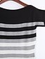 cheap Women&#039;s Dresses-Women&#039;s White Black Dress Street chic Summer Casual / Daily Bodycon Striped Boat Neck / Cotton