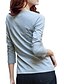 abordables Top pour femme-Tee-shirt Femme,Couleur Pleine Sortie simple Automne Manches Longues Col Arrondi Coton Moyen