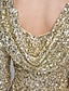 cheap Bridesmaid Dresses-Sheath / Column Bridesmaid Dress Bateau Neck 3/4 Length Sleeve Sparkle &amp; Shine Short / Mini Sequined with Sequin