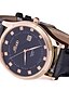 abordables Montre Cuir Homme-Homme Montre Bracelet Quartz Calendrier Vrai Cuir Bande Décontracté Cool Noir Marron