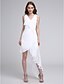 cheap Bridesmaid Dresses-A-Line Bridesmaid Dress V Neck Sleeveless Asymmetrical Chiffon with Pleats 2022