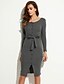 cheap Women&#039;s Dresses-Women&#039;s Black Gray Dress Street chic Spring Daily Sheath Solid Colored / Cotton