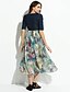 cheap Women&#039;s Dresses-Women&#039;s Party Boho A Line Sheath Dress,Print V Neck Midi Short Sleeves Silk Summer High Rise Inelastic