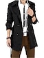 olcso Gabardina para hombre-Men&#039;s Blazer Weekend Fall Long Coat Slim Jacket Long Sleeve Solid Color Black Khaki