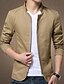 cheap Men&#039;s Jackets &amp; Coats-Men&#039;s Jacket Daily Work Weekend Stand Collar Jacket Outerwear Solid Colored Khaki Royal Blue Beige / Long Sleeve / Spring / Summer / Fall / Long Sleeve