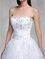 cheap The Wedding Store-Ball Gown Wedding Dresses Sweetheart Neckline Sweep / Brush Train Tulle Over Lace Strapless Country Glamorous Sparkle &amp; Shine Backless with Bowknot Beading Sequin 2022