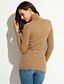 voordelige Damestruien-Dames Dagelijks Effen Lange mouw Lang Pullover Trui Jumper, Coltrui Herfst / Winter Kameel / Zwart / Rood S / M / L