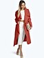 abordables Manteaux &amp; Trenchs Femme-Femme Rétro Automne Maxi Trench, Couleur Pleine Col châle Manches Longues A Volants Rouge / Kaki / Bleu royal L / XL / XXL