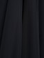 preiswerte Kleider für die Brautmutter-Eng anliegend Brautmutterkleid Schwarzes Kleid V Ausschnitt Asymmetrisch Chiffon Kurzarm nein mit Applikationen 2023