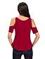 preiswerte Blusen und Hemden für Damen-Damen Solide T-shirt, V-Ausschnitt Spitze