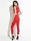 cheap Women&#039;s Jumpsuits-Women&#039;s Jumpsuit Mesh Lace Solid Colored Crew Neck Party Skinny Sleeveless White Black Red S M L Summer