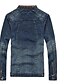 cheap Denim Jackets-Men&#039;s Daily Fall / Winter Regular Jacket, Solid Colored Stand Long Sleeve Cotton / Polyester / Denim Blue XXXL / 4XL / XXXXXL
