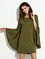 cheap Women&#039;s Dresses-Women&#039;s   Vintage  Sexy  Casual  Party Round Neck Long Sleeve Solid  Dress