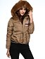 olcso Női tollkabátok-Women&#039;s Padded Parka Daily Going out Solid Colored Polyester Long Sleeve Black / Pink / Brown M / L / XL