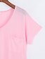 preiswerte T-Shirts für Damen-Damen Solide Freizeit Alltag T-shirt,V-Ausschnitt Sommer Kurzarm Baumwolle Mittel