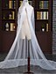 abordables Velos de novia-velos de capilla de velo de novia de una sola capa con accesorios de boda de tul