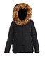 cheap Women&#039;s Puffer&amp;Parka-Women&#039;s Daily Street chic Solid Colored Zipper Short Padded, Polyester Long Sleeve Winter Hooded Black / Light Green / Red