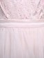 preiswerte Brautjungfernkleider-Brautjungfernkleid in A-Linie, Spaghettiträger, ärmellos, zweiteilig, knielang, Spitze/Tüll mit Spitze