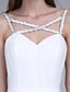 halpa Morsiusneitojen mekot-tuppi / pylväs morsiusneito mekko spagettihihna hihaton avonainen lattian mittainen sifonki helmillä / verhoilu