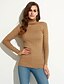 preiswerte Damen Pullover-Damen Alltag Solide Langarm Lang Pullover Pullover Jumper, Rollkragen Herbst / Winter Kamel / Schwarz / Rot S / M / L