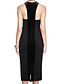 cheap Special Occasion Dresses-Sheath / Column Little Black Dress Celebrity Style Holiday Homecoming Cocktail Party Dress Halter Neck Sleeveless Tea Length Matte Satin Velvet Chiffon with Pleats 2020