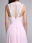 cheap Bridesmaid Dresses-Sheath / Column Bridesmaid Dress Jewel Neck Sleeveless Elegant Floor Length Chiffon / Lace Bodice with Lace 2022