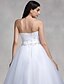 cheap Wedding Dresses-Ball Gown Strapless Floor Length Lace Made-To-Measure Wedding Dresses with Bowknot / Beading / Appliques by LAN TING BRIDE®