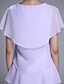 Χαμηλού Κόστους Φορέματα για τη Μητέρα της Νύφης-Ίσια Γραμμή Φόρεμα Μητέρας της Νύφης Κομψό Λαιμόκοψη V Μέχρι το γόνατο Σιφόν Αμάνικο Όχι με Κρυστάλλινη λεπτομέρεια Βολάν 2023