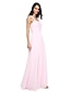 cheap Bridesmaid Dresses-A-Line Straps Floor Length Chiffon Bridesmaid Dress with Sash / Ribbon / Criss Cross / Ruched