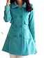 זול מעילים ומעילי גשם לנשים-אחיד צווארון חולצה פשוטה ליציאה מעיל נשים,כחול / אדום שרוול ארוך בינוני (מדיום) פוליאסטר
