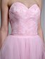 cheap Bridesmaid Dresses-A-Line Sweetheart Neckline Knee Length Tulle Bridesmaid Dress with Appliques / Criss Cross by LAN TING BRIDE®