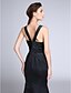 tanie Sukienki na specjalne okazje-Syrena Elegancja Kolacja oficjalna Sukienka Paski Bez rękawów Sięgająca podłoża Satyna z Drapowania boczna 2021