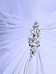 voordelige Moeder van de bruid jurk-Strak / kolom Moeder van de bruid jurk Elegant Met sieraad Over de knie Chiffon Mouwloos Neen met Kristaldetails 2023