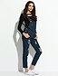 preiswerte Damenhosen-Damen Street Schick Mikro-elastisch Jeans Overall Hose Solide