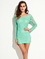 cheap Mini Dresses-Women&#039;s Going out Sexy Bodycon Lace Dress,Solid Round Neck Mini Short Sleeve Polyester Fall Mid Rise Micro-elastic Opaque