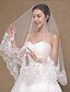 זול הינומות חתונה-Two-tier Wedding Wedding Veil Fingertip Veils / Wedding Veils with Lace Princess