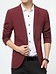 cheap Men&#039;s Trench Coat-Men&#039;s Daily / Work Spring / Fall Plus Size Regular Blazer, Solid Colored Long Sleeve Cotton Black / Blue / Wine