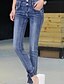 preiswerte Damenhosen-Damen Street Schick Hohe Hüfthöhe Mikro-elastisch Jeans Skinny Hose Solide