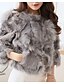 cheap Women&#039;s Coats &amp; Trench Coats-Women&#039;s Casual/Daily Simple Fur Coat,Solid Long Sleeve Blue / White / Brown / Gray / Green Fox Fur