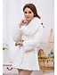 cheap Women&#039;s Coats &amp; Trench Coats-Women&#039;s Simple Winter Fur Coat Long Sleeve White / Black