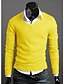 cheap Men&#039;s Sweaters &amp; Cardigans-Men&#039;s Pullover Solid Colored Casual Long Sleeve Slim Regular Sweater Cardigans V Neck Fall Winter Wine Purple Yellow / Weekend