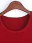 baratos Suéteres de Mulher-Feminino Longo Vestido Sensual Boho Fofo Sólido Azul Vermelho Preto Decote Redondo Manga Longa Poliéster Elastano Primavera MédiaCom