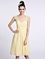 cheap Bridesmaid Dresses-A-Line Bridesmaid Dress V Neck Sleeveless Knee Length Chiffon / Lace with Criss Cross