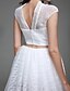 cheap Wedding Dresses-Wedding Dresses A-Line High Neck Sleeveless Sweep / Brush Train Satin Bridal Gowns With Slit Button 2023