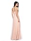 cheap Bridesmaid Dresses-Sheath / Column V Neck Floor Length Lace / Tulle Bridesmaid Dress with Criss Cross / Ruched by LAN TING BRIDE®